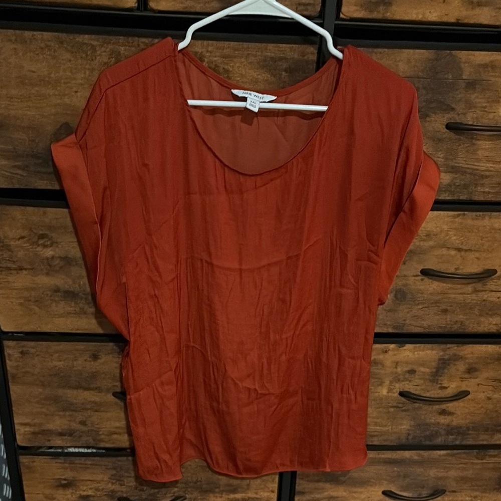 Nine West Orange Dolman Sleeve Blouse